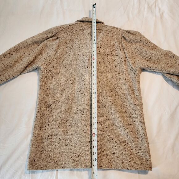 VTG Havoc 9/10 Women's Wool Coat, Made in the USA Beige herringbone, fully lined - Picture 6 of 7